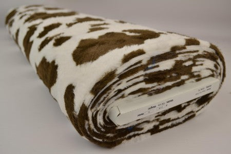 Lehmamustriga kunstkarusnahk – pruun/valge