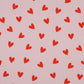 Attēls ar Flanelis - sarkanas sirsniņas uz rozā 165 g/m² – pieejams Šarlotes audumi