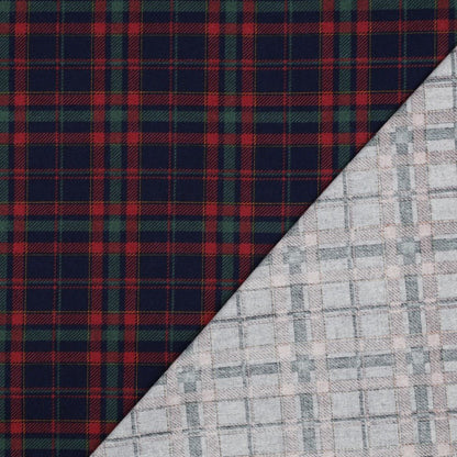 Image de flanelle verte à carreaux rouges 165 g/m² – disponible chez Šarlotes audumi