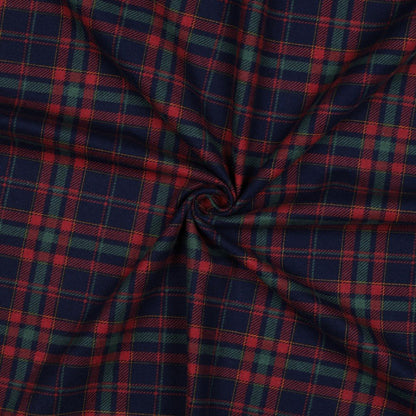 Image de flanelle verte à carreaux rouges, 165 g/m² – disponible chez Charlotte Tissus