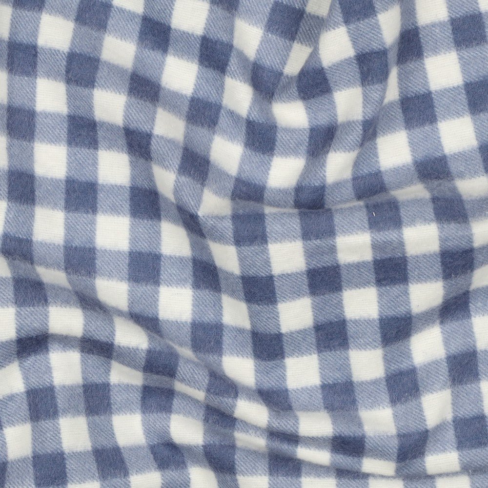 Attēls ar Flanelis - zils rūtains 165 g/m² – pieejams Šarlotes audumi