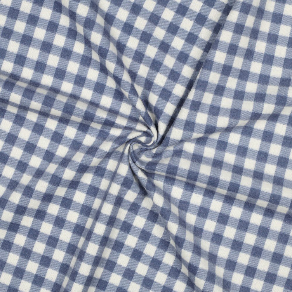 Attēls ar Flanelis - zils rūtains 165 g/m² – pieejams Šarlotes audumi