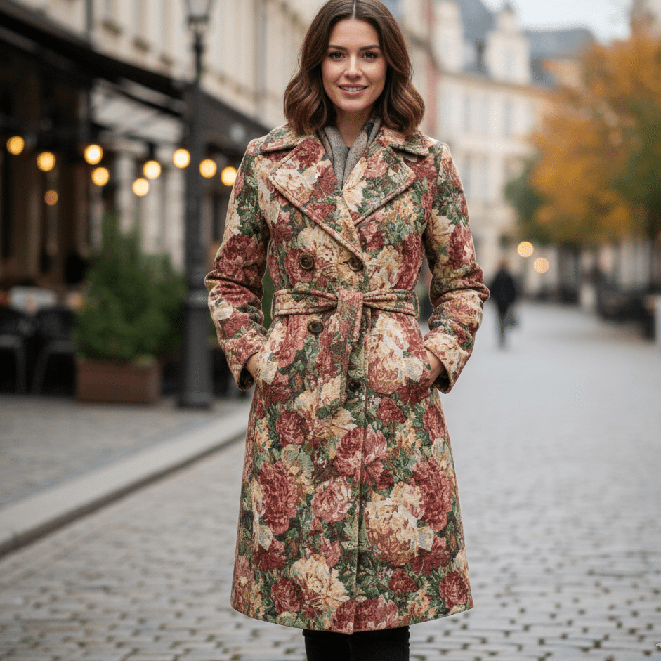 Attēls ar Gobelēns - puķes 350 g/m² – pieejams Šarlotes audumi