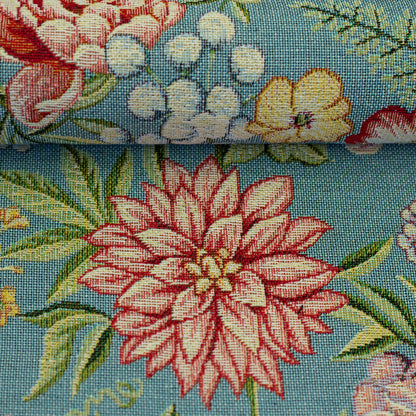 Gobelään - lillemaal sinisel taustal 330 g/m²