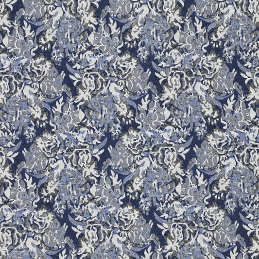 Attēls ar Gobelēns - zils elegants raksts 260 g/m² – pieejams Šarlotes audumi