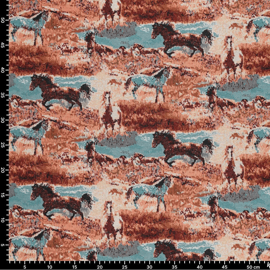 Attēls ar Gobelēns - zirgi 350 g/m² – pieejams Šarlotes audumi