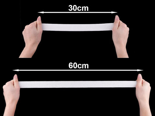 Gumija ruļļos - 3 cm balta (25 m rullis)