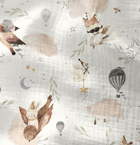 Musliinist loomad ja õhupallid 120 g/m²