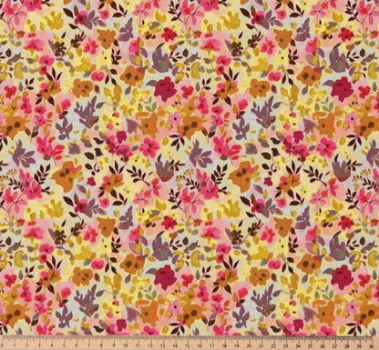 Premium 100% cotton fabric - delicate flowers 115 g/m²