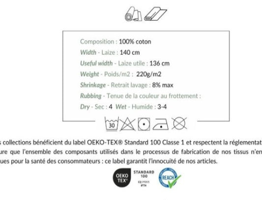 Kokvilnas vafeļauduma trikotāža – haki zaļš ar smalku rakstu 220 g/m²