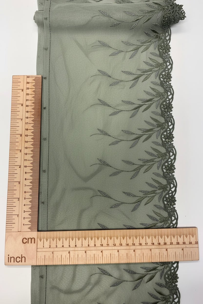 Pilt tikitud pitsist 22 cm-salveiroheline – saadaval veebis Šarlotes audumi