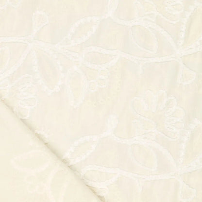 Image de tissu en coton brodé à motif, ton beurre, 145 g/m² – disponible chez Šarlotes audumi