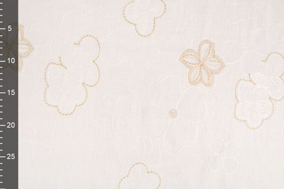 Tissu en coton brodé - fleurs 110 g/m²