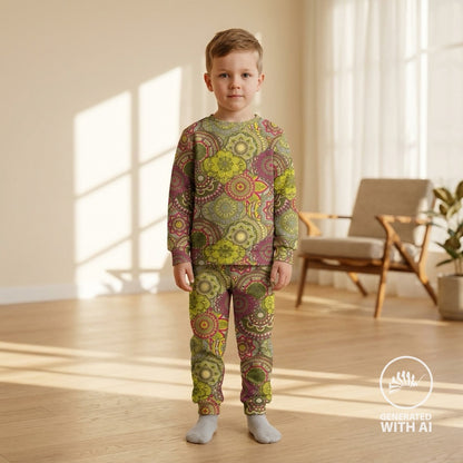 Kokvilnas cilpiņtrikotāža ar siltinājumu-mandalas