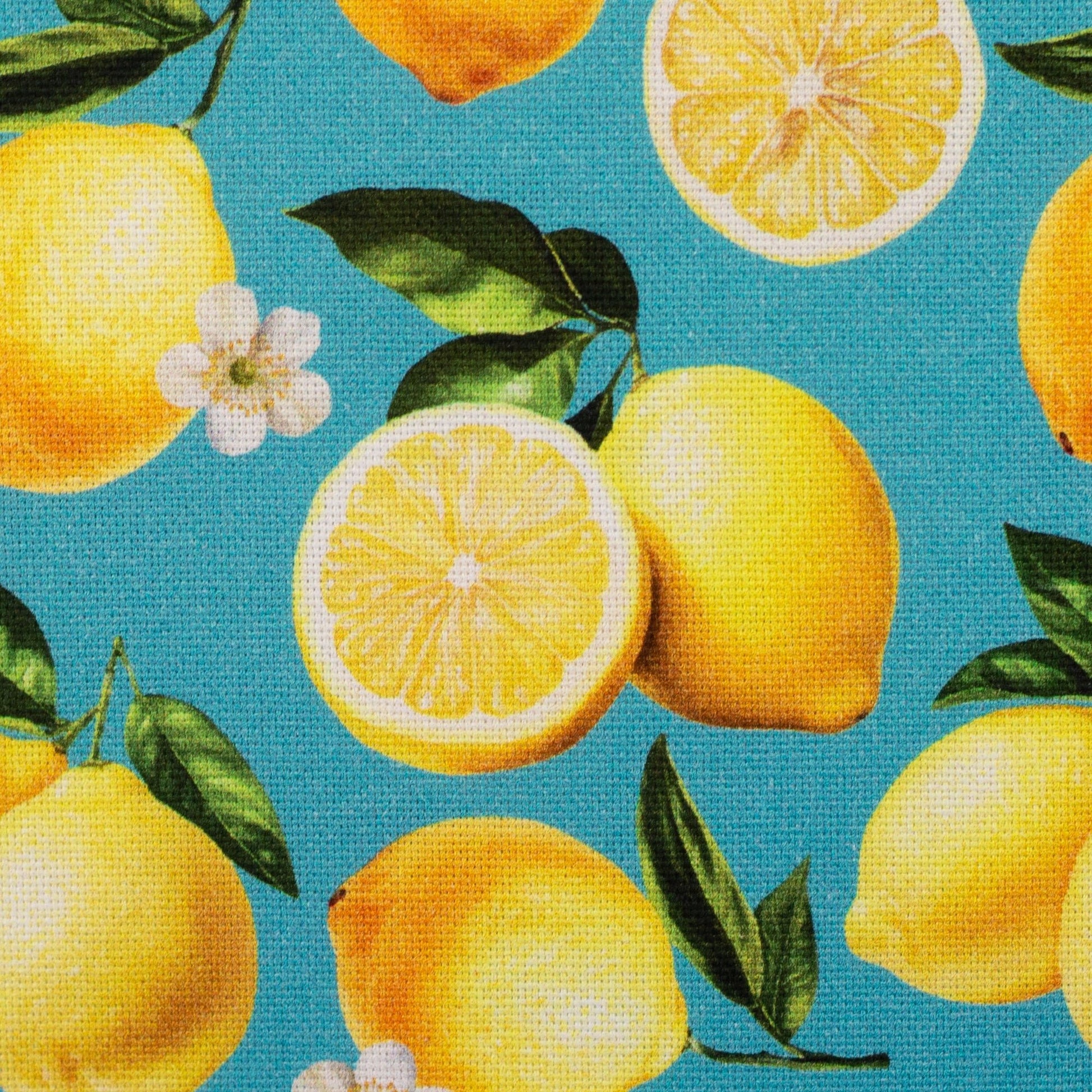 Image avec tissu en canevas - citrons 200 g/m² – disponible chez Šarlotes audumi