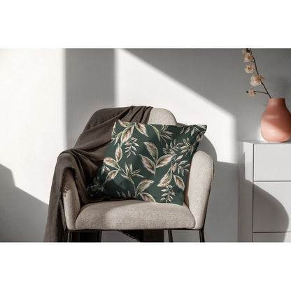 toile avec feuilles sur fond bleu foncé 225 g/m²