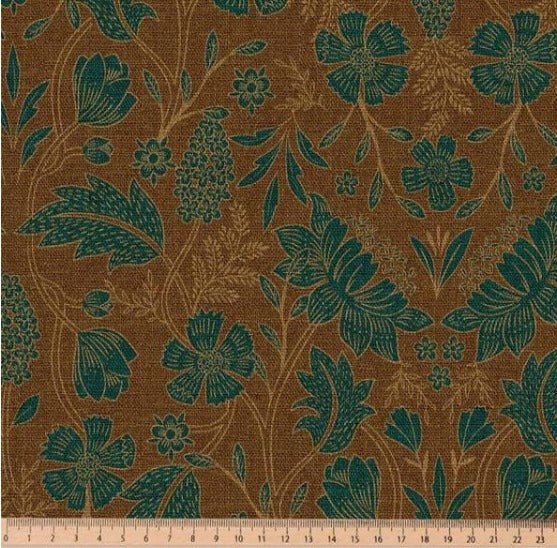 Attēls ar Kanvas audums - lapu motīvs 200 g/m² – pieejams Šarlotes audumi