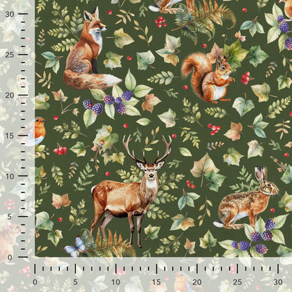 Image avec tissu canvas - animaux de la forêt 200 g/m² – disponible chez Šarlotes audumi