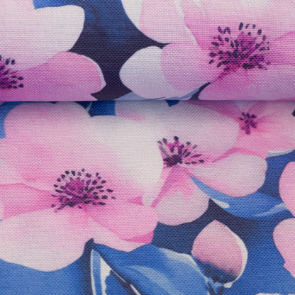 Toile à fleurs roses 200 g/m²
