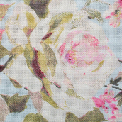 Canvas-Stoff-Rosen auf hellblauem Hintergrund 200 g/m²