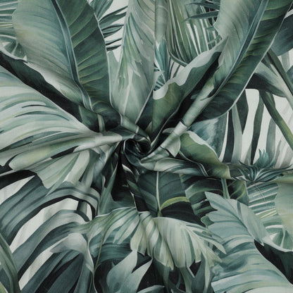 Image with canvas fabric - tropical leaves 225 g/m² – available at Charlotte's Fabrics