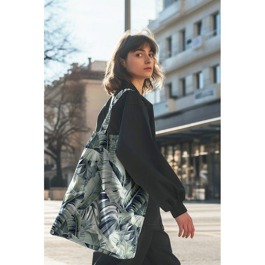 Attēls ar Kanvas audums - tropu lapas 225 g/m² – pieejams Šarlotes audumi