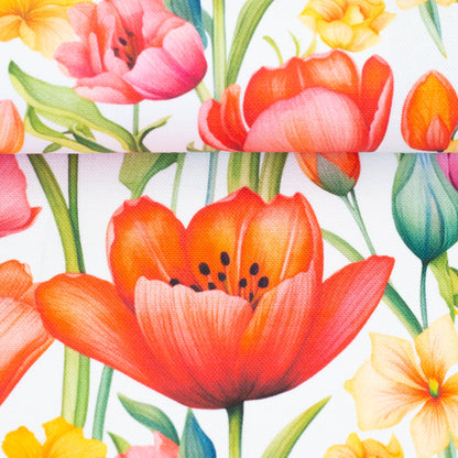 Tissu canvas - tulipes 210 g/m²