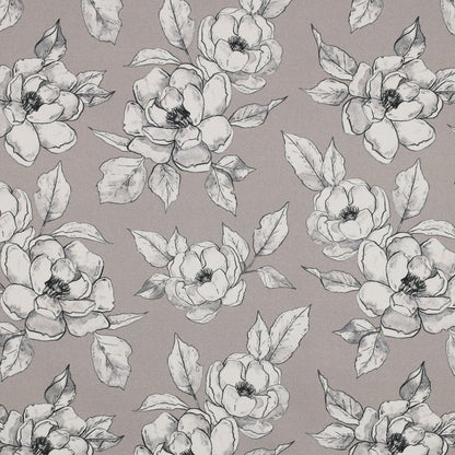 Tissu canvas - fleurs sur fond gris 225 g/m²