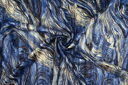 Image of dress fabric with a metallic effect - starry sky 110 g/m² – available at Charlotte's Fabrics