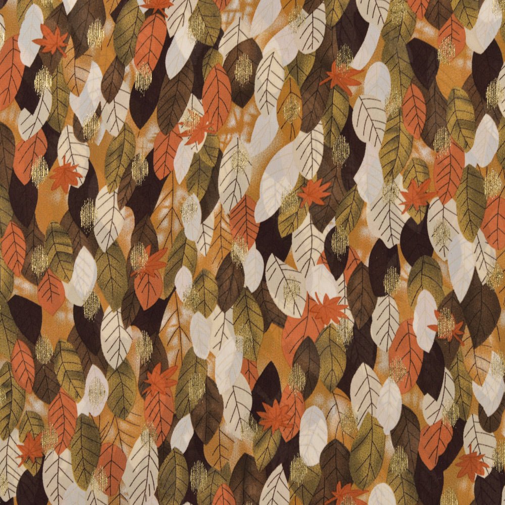 Attēls ar Kleitu audums ar zelta akcentiem-lapas – pieejams internetā Šarlotes audumi
