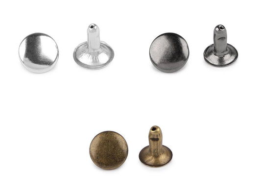 Pilt kahepoolsetest metallneetidest Ø9 mm (100 tk) – saadaval internetis Šarlotes audumi