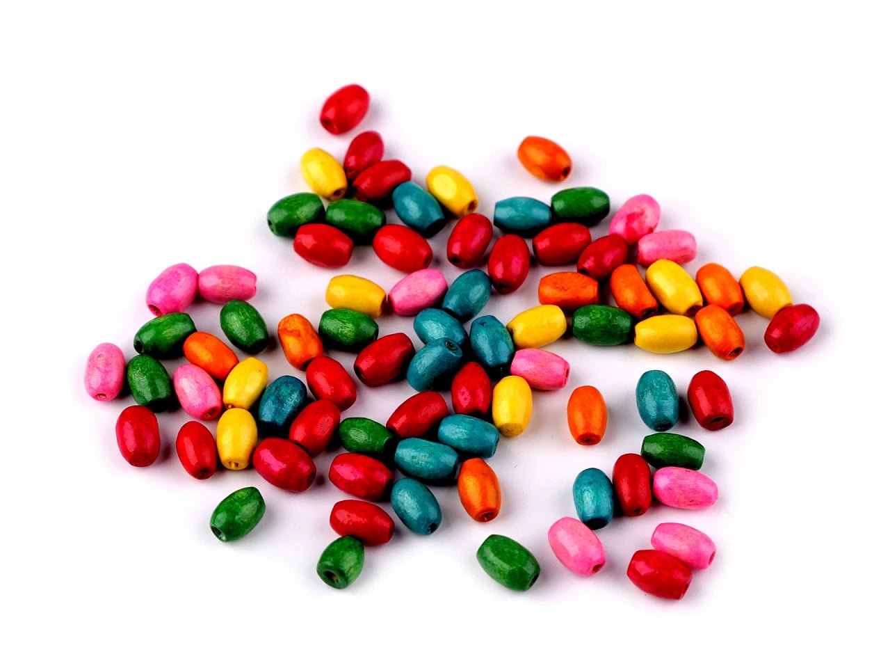 Attēls ar Koka pērlītes 5×8 mm (olīvas forma) 20 g – pieejams Šarlotes audumi