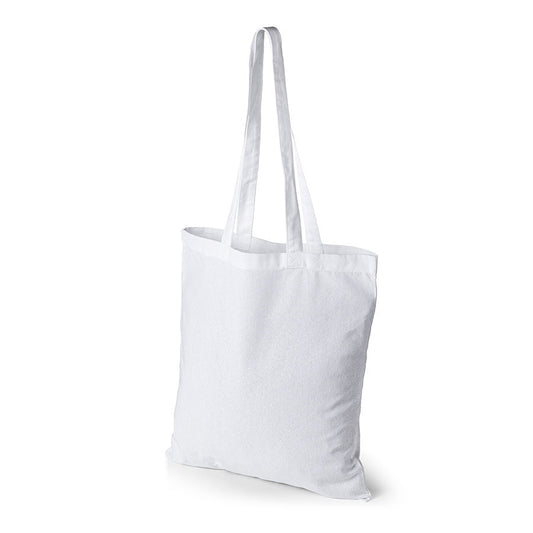 Attēls ar Kokvilnas auduma maisiņš ar garajiem rokturiem 38 x 42 cm 140 g/m² - balts – pieejams Šarlotes audumi