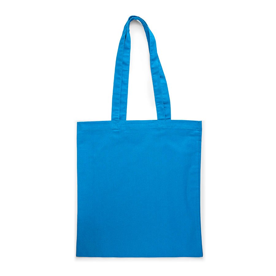 Attēls ar Kokvilnas auduma maisiņš ar garajiem rokturiem 38 x 42 cm 140 g/m² - tirkīzs – pieejams Šarlotes audumi