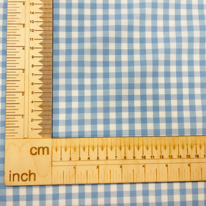 Tissu en coton bleu à carreaux 90 g/m²