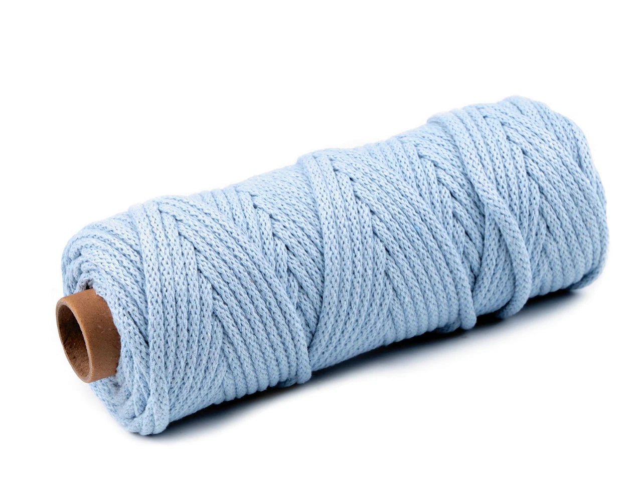 Pilt kokkupandud puuvillanöörist 5 mm - helesinine (10 m) – saadaval Šarlote kangad