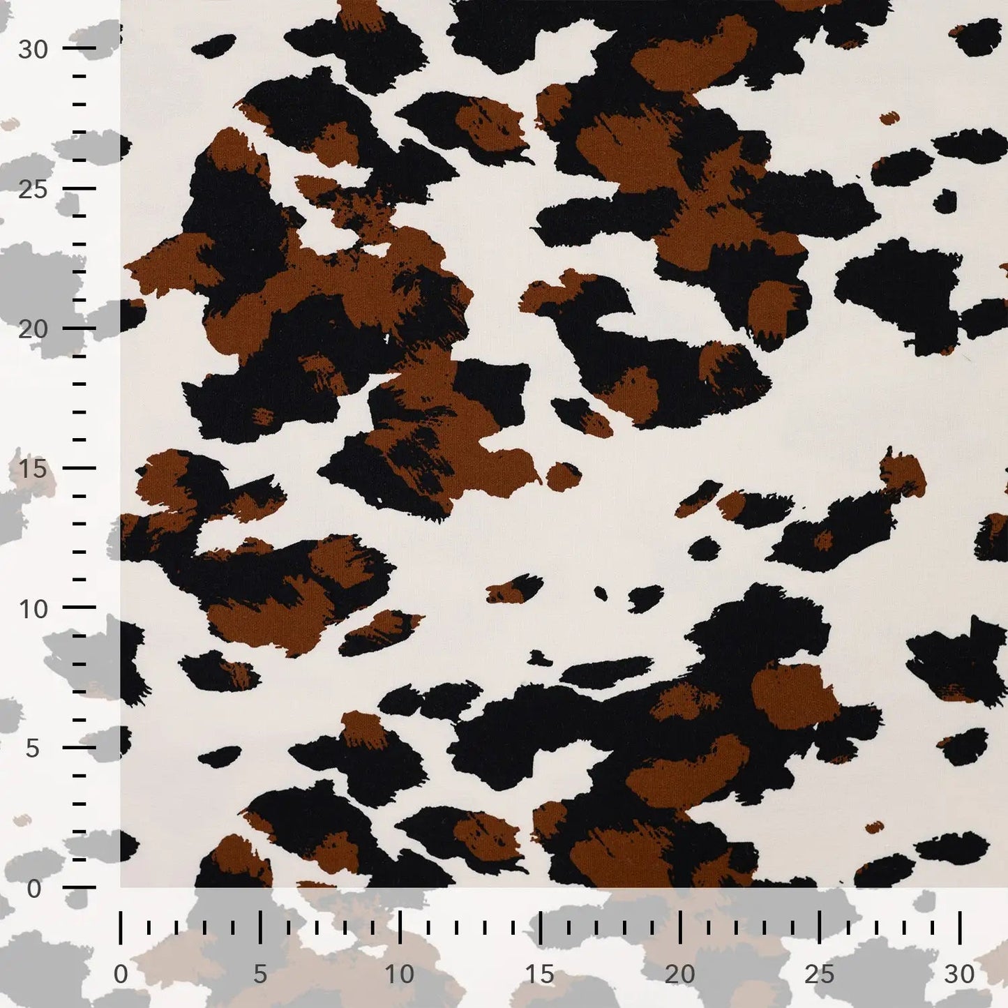 Attēls ar Kokvilnas cilpiņtrikotāža ar siltinājumu - govs raksts 230 g/m² – pieejams Šarlotes audumi