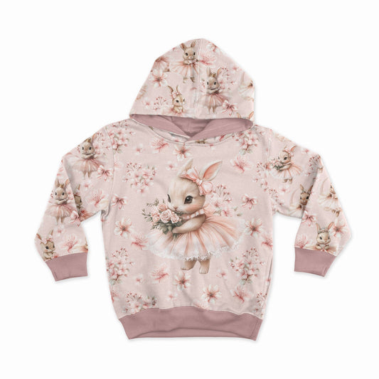 Motif en jersey bouclette de coton - lapins ballerines dans les fleurs 250 g/m² | Design - 15 – disponible chez Šarlotes audumi