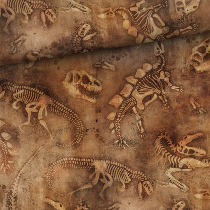 Pilt puuvillasest aasalisest trikookangast - dinosauruse fossiilid 250 g/m² – saadaval Šarlote kangad