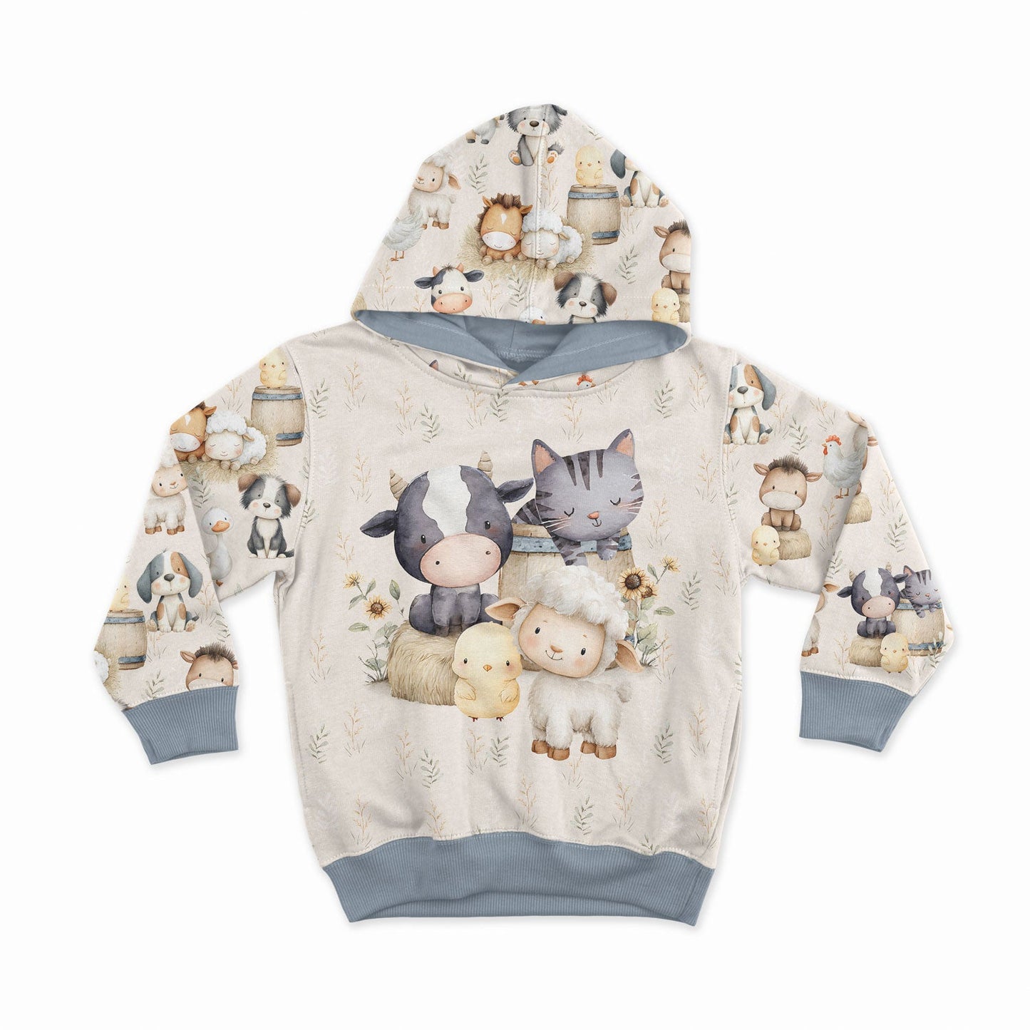 Attēls ar Kokvilnas cilpiņtrikotāža - jautrā fermas draugu kompānija 250 g/m² | Dizains - 02 – pieejams Šarlotes audumi