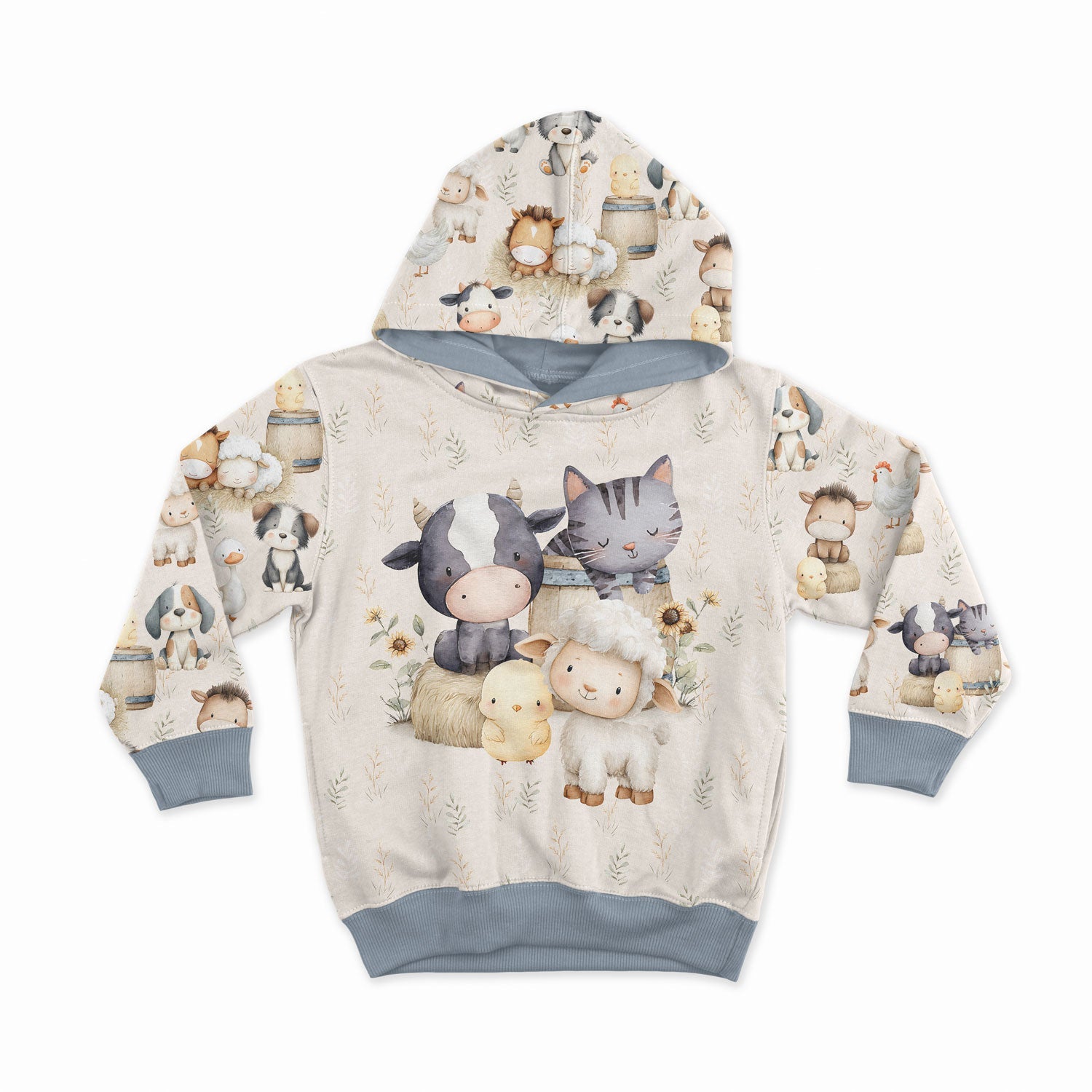 Attēls ar Kokvilnas cilpiņtrikotāža - jautrā fermas draugu kompānija 250 g/m² | Dizains - 02 – pieejams Šarlotes audumi