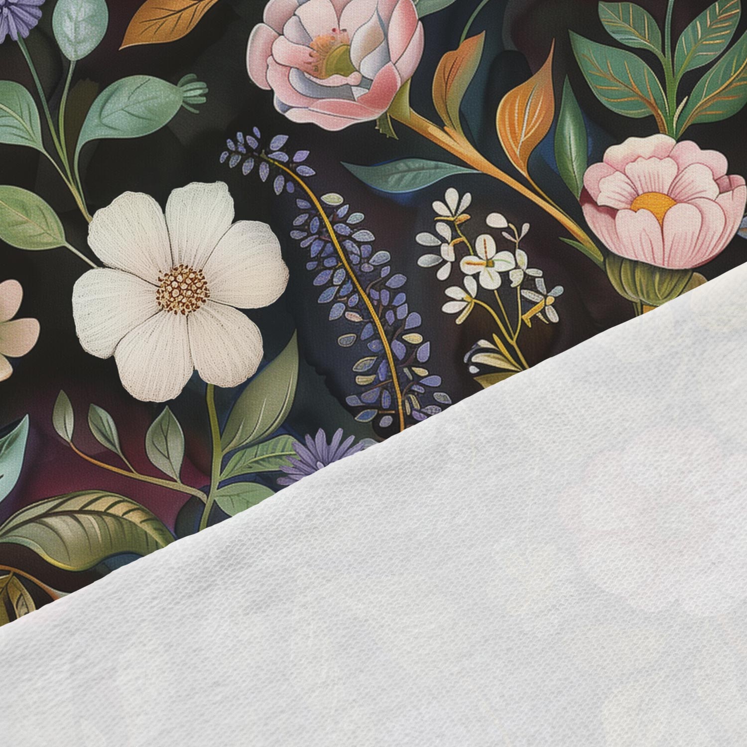Image en maille bouclette en coton - Prairie mystérieuse 250 g/m² – disponible chez Charlotte