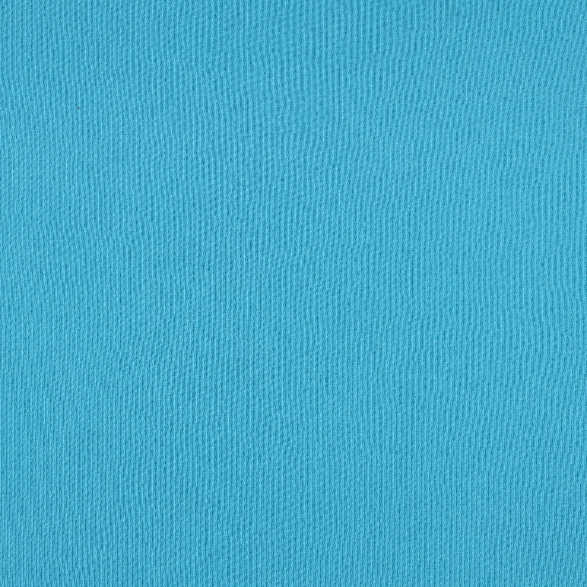 Cotton loop-knit fabric in turquoise blue – available online at Šarlotes audumi