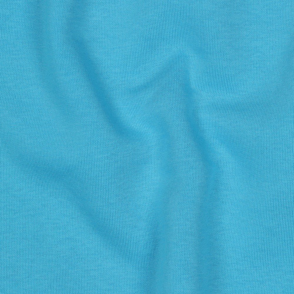 Cotton loop-knit fabric in turquoise blue – available online at Šarlotes audumi