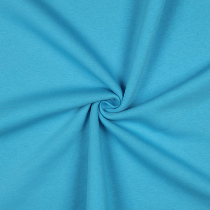 Cotton loop-knit fabric in turquoise blue – available online at Šarlotes audumi