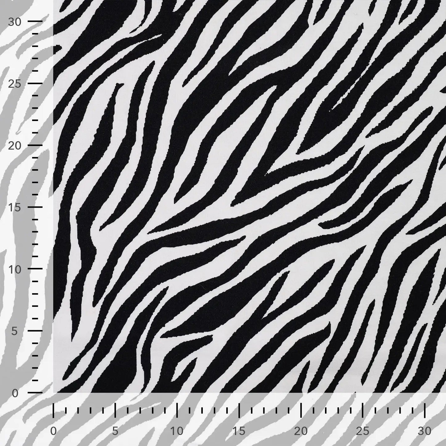 Image du tissu en maille bouclette de coton – zèbre 230 g/m², disponible chez Šarlotes audumi