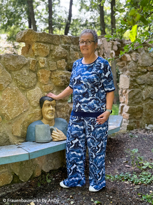 Attēls ar Kokvilnas cilpiņtrikotāža - zilo viļņu deja 245 g/m² – pieejams Šarlotes audumi