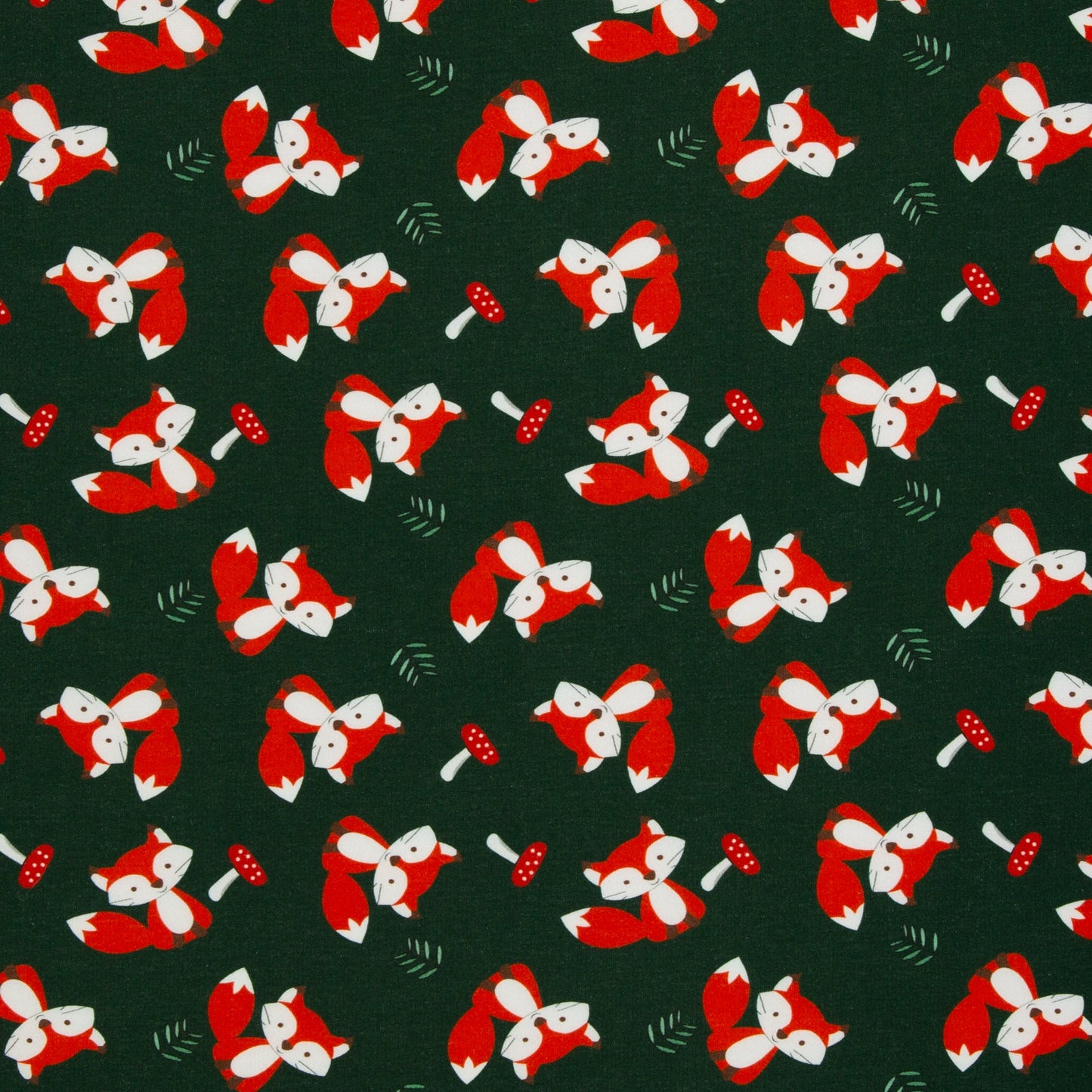 Attēls ar Kokvilnas siltinātā cilpiņtrikotāža - lapsas 230 g/m² – pieejams Šarlotes audumi