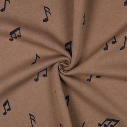 Image de jersey molletonné en coton - musique 285 g/m² – disponible chez Šarlotes audumi