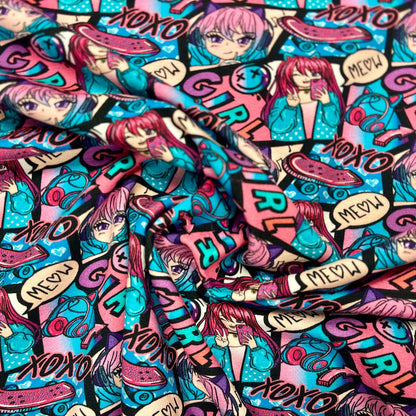 Puuvillane trikookangas - anime 210 g/m²